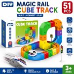 Diy Cube Track 51 Pieces-anti Gravity Stem Train Track Set