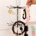 Double-layer Jewelry Storage Rack Key And Accessory Organizer Creative Desktop Decor Hanging Earrings Rings Bracelets Watches Ha
