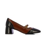 Mary Jane Patent Pump -brown black