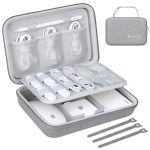 Lacdo Hard Travel Electronic Organizer Case For Macbook Power Adapter Charger Cables Cords Apple Pencil Mouse Power Bank USB Fla
