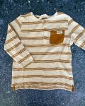 H&m Grey And Brown Striped Long Sleeve Top 2 4Y