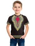 Boys African Traditional Pattern T-Shirt Creative Tees For Boys Casual Comfortable Lightweight Short Sleeve T-Shirt For Summer