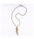 Curved Horn Pendant Necklace - Cream Free