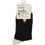 Clicks Trendy Socks Black With White Heart 3-6