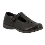 Crown Youth T-bar School Shoes - Black - 7
