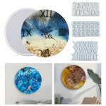 1PC Drop Glue Round Clock Making Silicone Mold Roman Arabic Digital Clock Ornaments Silicone Mold For Diy Wall Hanging Clock Mak