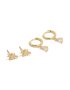 Goldair Gold Plated Cubic Zirconia Bumblebee Stud & Huggie Earrings 2-PACK
