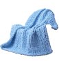 Chunky Knit Chenille Throw Blanket - Light Blue