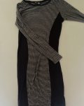 Cotton On Black And Grey Striped Dress Medium
