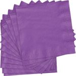 Dazzling Pretty Solid Purple Beverage Napkins - 5" X 5" 20 Pieces - Perfect For Entertaining Catering & Events
