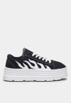 The Furies Flamed Chunky Trainer - Black & White Flame