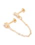 Goldair Gold Plated Surgical Steel Chain Cubic Zirconia Stacking Flat Back Stud