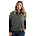 Oversized Boxy Knit Top - Forest Green Free