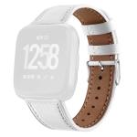 For Fitbit Versa 2 Fitbit Versa Fitbit Versa Lite Leather Watch Band With Round Tail Buckle White