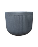 Flute Round Japi Planter - Small JVFL36 360MM Width X 310MM Height Charcoal
