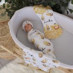 Wrap Set Swaddle Set Watercolour Boyish Honey Bee