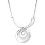 Silver Tone Extra Large Round Pendant