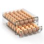 60 Eggs Organizer For Refrigerator Large Egg Holder For Fridge Clear Egg Container For Refrigerator Stackable Egg Storage Trays For Countertop Egg