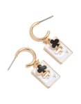 Goldair Gold Ace Of Clubs Card Huggie Earrings
