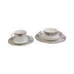 36 Piece New Bone Rimmed Dinner Set White