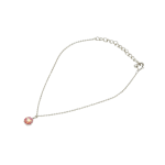 Iridescent Pink Pendant Silver Chain Anklet