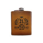 Stainless Steel Hip Flask With Leather Cover – 21ST
