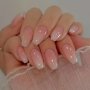 24pcs Glossy Medium Square Fake Nails - Nude Pinkish Gradient Press On Nails - Gentle And Sweet False Nails For Women Girls