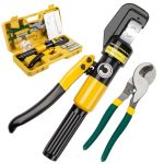Yuzes Hydraulic Crimping Tool And Cable Cutter 12 Awg To 00 2 0 10 Tons Battery Cable Crimper Tool With 9 Crimping Dies Crimping
