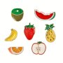 Cartoon Fruit Brooch For Girls Watermelon Strawberry Apple Banana Pineapple Alloy Drip Oil Brooch For Girls Trendy Jewelry For Girls