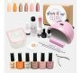 High Quality Uv/led Glam Gel Nail Polish Starter & Soak Off Kit - Set Of 19 Pink Lamp Miami