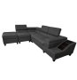 Phoebe L Shape Corner Sofa - Faux Leather-grey