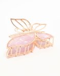 Rose Gold Pink Acrylic Butterfly Claw Clip - Onesize