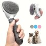 Pet Grooming Shedding Brush For Dogs Easy-to-use Automatic Floating Hair Removal Comb Silicone Material Uncharged Non-slip Handle - Ideal For Cats And Dogs