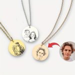 1PC Custom Engraved Photo Necklace Minimalist Style Portrait Pendant Ideal Mother's Day Gifts For Women Personalized Jewelry