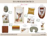 Cot Duvet Bedding Rustic Watercolour Hind Deer Set