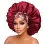 6 Colors Satin Sleep Bonnet For Women Elastic Wide-band Flower Print Skin-friendly Satin Silk Bonnet For Curly Hair Comfortable Headwear Shower Cap Reusable Fashion Bonnet