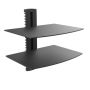 2 Tier Floating Entertainment Center Shelves For Tv Accessories - Black
