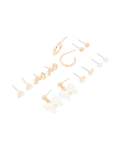 Goldair Gold Pearl Bow Stud Earrings 7-PACK