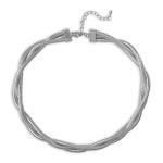 Silver Braided Choker Necklace