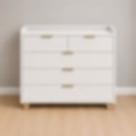 White Compactum With Five White Drawers With A Surrounding Lip