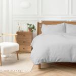 Easy Care 144 Thread Count Polycotton Duvet Cover Set Grey - Super King 260X240CM