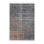 Modern Industrial Grey & Rust Printed Rug – CPR2219