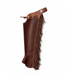Chocolate Western Leather Chaps For Men & Women Premium Smooth Leather Hand-tooled Yoke Cowboy Rodeo Horse Riding Gear 019 XL