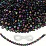 200pcs Black Acrylic Alphabet Beads 4X7mm With Elastic Cord - DIY Jewelry Making Kit For Bracelets Necklaces Keychains & Crafts