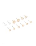 Goldair Gold Diamante Mixed Shaped Stud Earrings 6-PACK