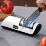 Electric Knife Sharpener Household Knife Sharpening Stone Artifact Kitchen Gadgets Multifunctional Fully Automatic USB Charging Small Knife Sharpener 2 Speed Adjustment