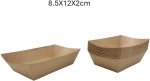 Kraft Food Tray 8.5X12X2CM 20PC Brown Tray