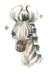 Baby Watercolour Zebra Canvas Print - 600MM X 600MM