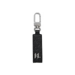 K monogram Debossed Keychain -black