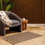 Pinstripe Cotton Rug Black And Beige